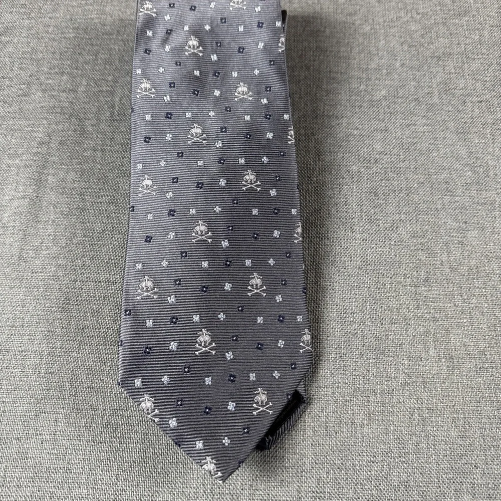 Brooks Brothers‎ Silk Tie Grayish Blue With Logo Pattern